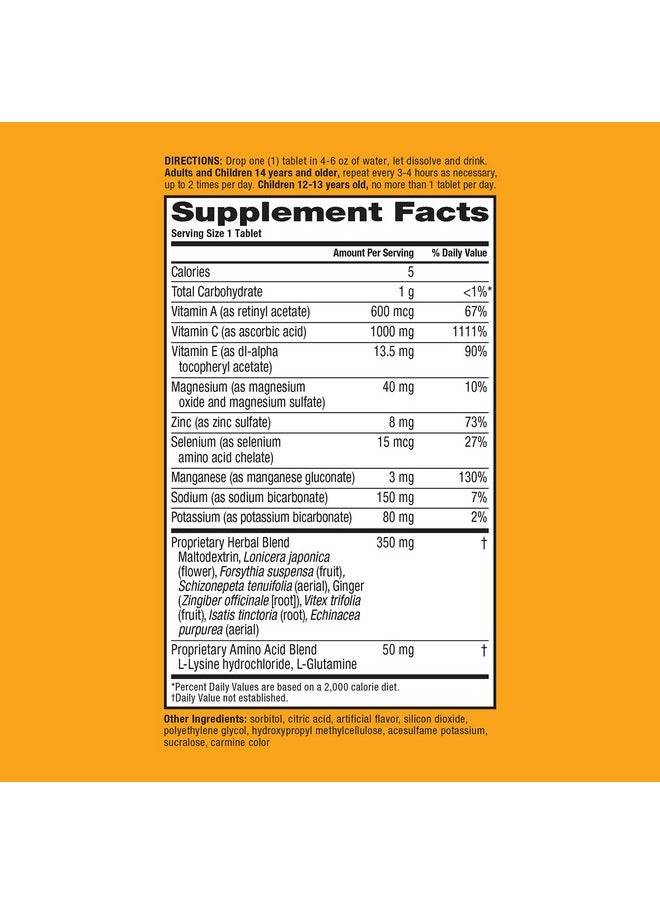 Airborne Airborne 1000mg Vitamin C with Zinc Effervescent Tablets, Immune Support Supplement with Powerful Antioxidants Vitamins A C & E - 36 Fizzy Drink Tablets, Very Berry Flavor  - Image 3