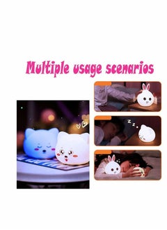 نيبمينينت Cute soft silicone bear light, nursery touch sensor control portable night light  - Image 3