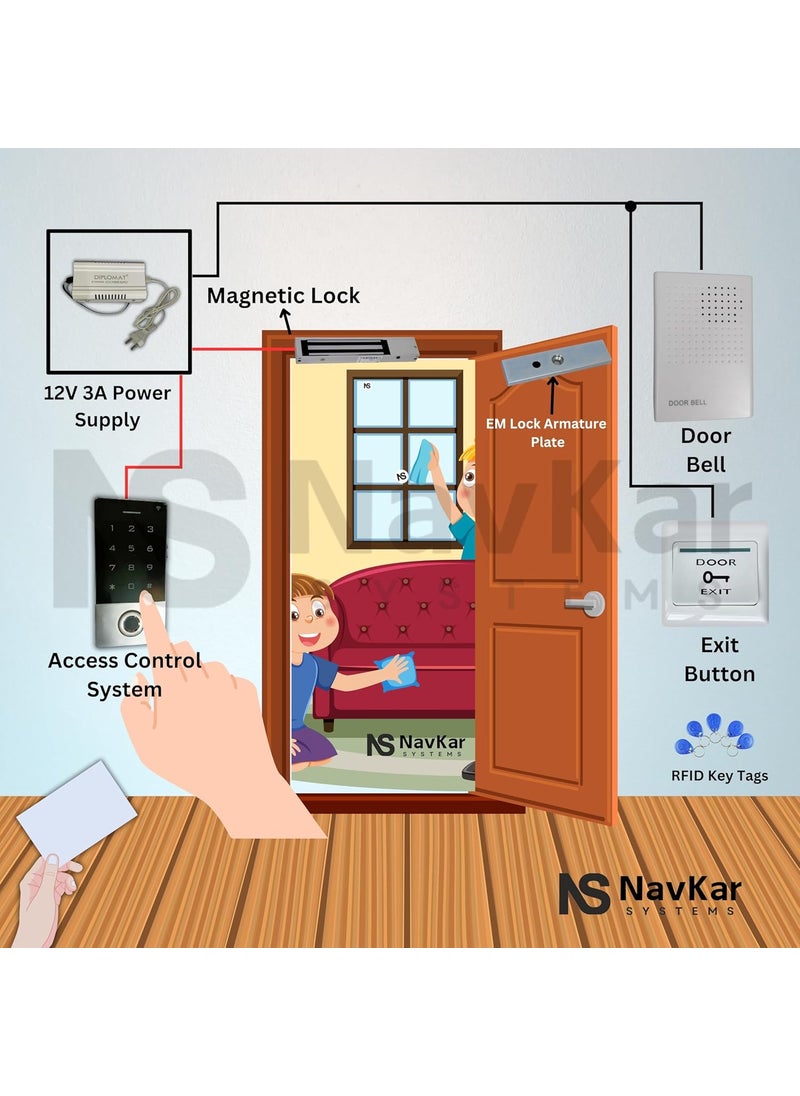 NAVKAR SYSTEMS NAVKAR SYSTEMS Weatherproof Biometric Card Access Control Electromagnetic Lock with WiFi Receiver  - Image 4