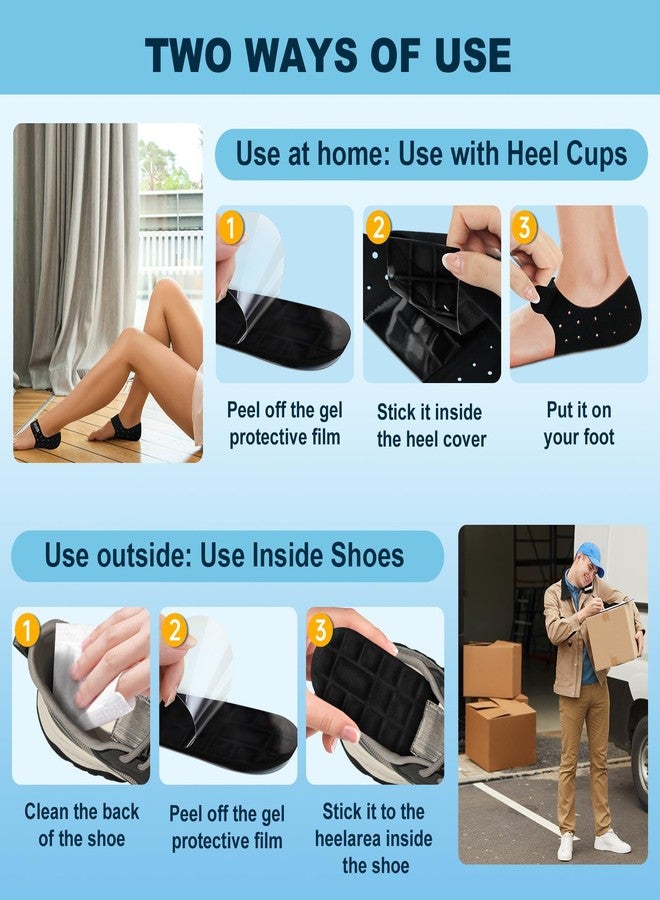 ZAIWOO Adjustable Heel Cups for Heel Pain Relief, Heel Spur Relief Products, Provide Supportive and Cushioning Gel Heel Pads Cushion for Plantar Fasciitis Relief Achilles Tendonitis - Image 4