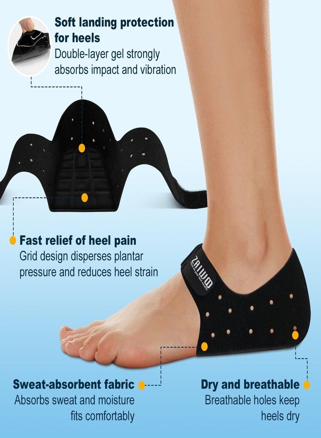 ZAIWOO Adjustable Heel Cups for Heel Pain Relief, Heel Spur Relief Products, Provide Supportive and Cushioning Gel Heel Pads Cushion for Plantar Fasciitis Relief Achilles Tendonitis - Image 2