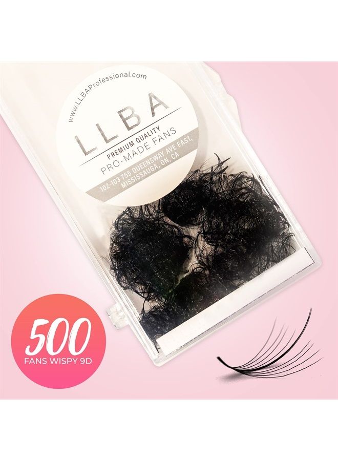 LLBA Promade Wispy Lash Extensions 9D 0.05, 100% Handmade Eyelashes Volume Fans, C Cc D Curls, 9-17 Mm Length, Long-Lasting, Easy Application (C 11 mm) - Image 3