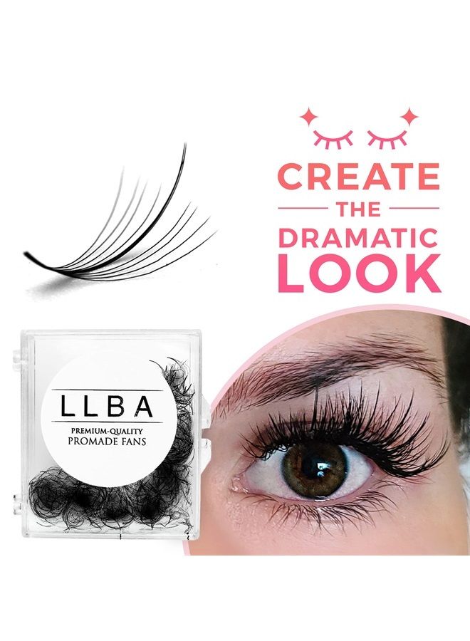 LLBA Promade Wispy Lash Extensions 9D 0.05, 100% Handmade Eyelashes Volume Fans, C Cc D Curls, 9-17 Mm Length, Long-Lasting, Easy Application (C 11 mm) - Image 4