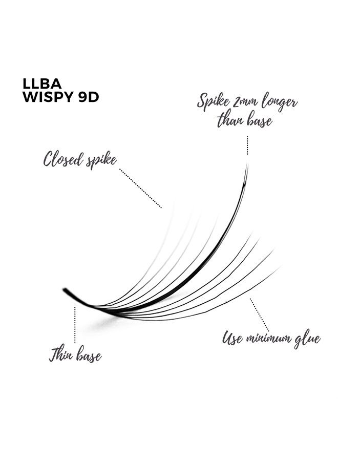 LLBA Promade Wispy Lash Extensions 9D 0.05, 100% Handmade Eyelashes Volume Fans, C Cc D Curls, 9-17 Mm Length, Long-Lasting, Easy Application (C 11 mm) - Image 2