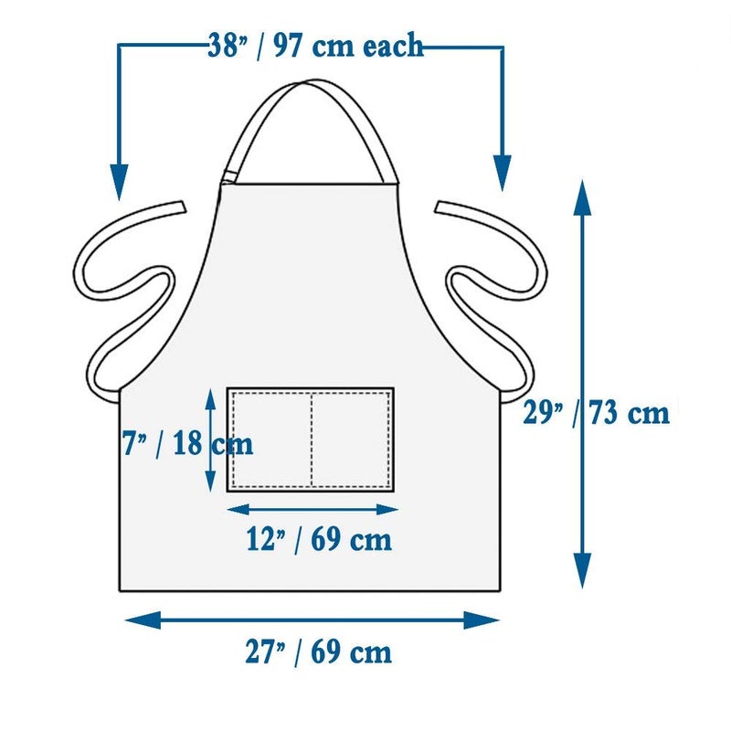 Priti - Apron Waterproof Adjustable Neck for Women Man Unisex with 2 Pockets Kitchen Cooking 27 x 29 inches, Black - Image 4