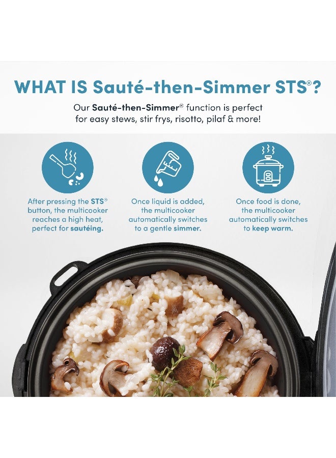 Aroma طباخ أرز بلمسة باردة مع غطاء زجاجي، بخار طعام، طباخ بطيء، طباخ متعدد الوظائف مع 11 وظيفة مسبقة، صينية بخار، كوب قياس، ملعقة أرز، 20 كوب (مطبوخ) - Image 4