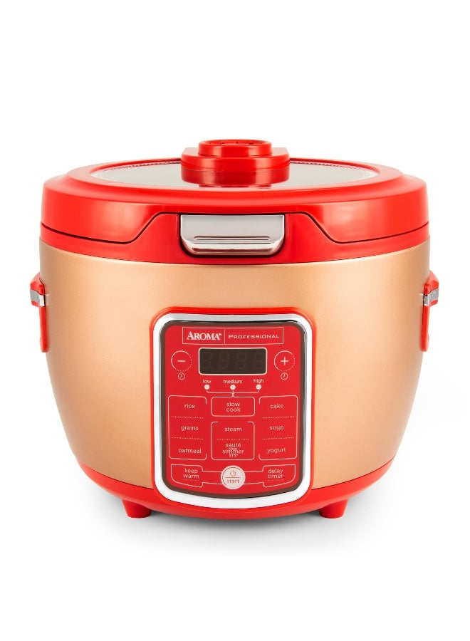 Aroma طباخ أرز بلمسة باردة مع غطاء زجاجي، بخار طعام، طباخ بطيء، طباخ متعدد الوظائف مع 11 وظيفة مسبقة، صينية بخار، كوب قياس، ملعقة أرز، 20 كوب (مطبوخ) - Image 1