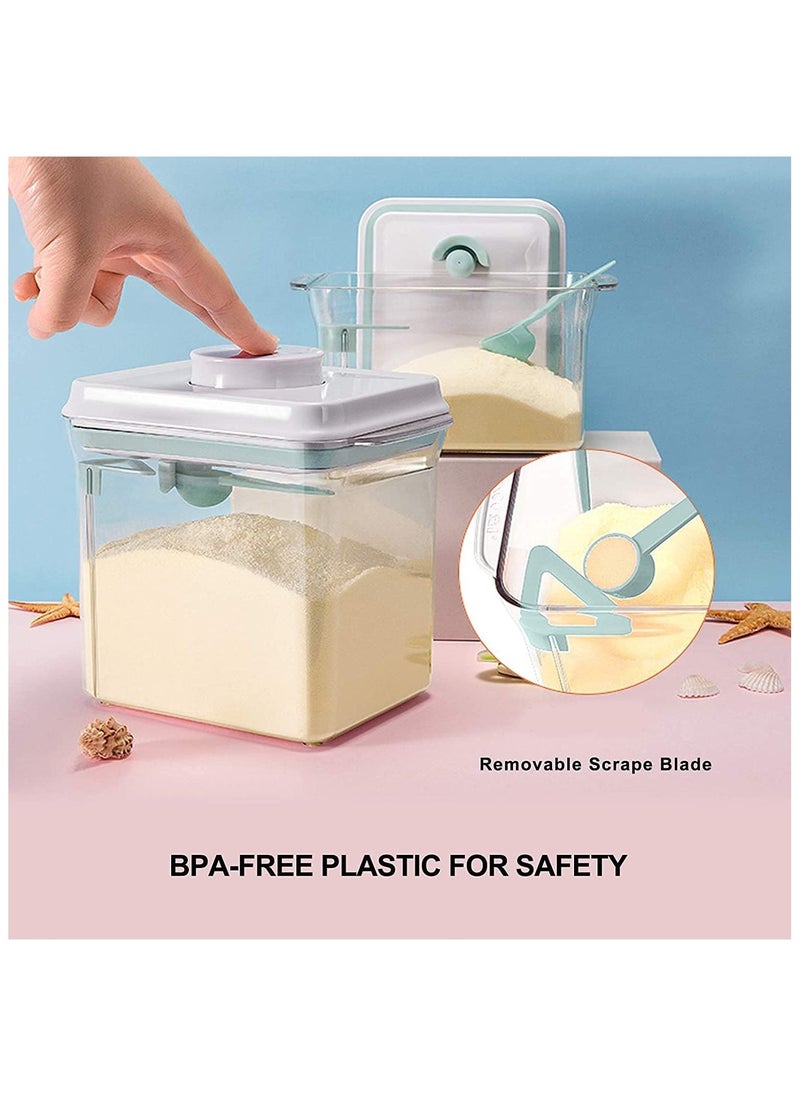 Generic - Formula Container for Baby, Formula Dispenser with Scraper and Scoop, One Button Handy 2300ml Milk Powder Container, BPA-Free Airtight Formula Storage Containers 1000g Large Capacity Transparent - Image 1