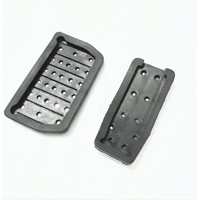 2pc-Set Track Design Silver Aluminum Foot Pedal Covers Compatible with 2012-2021 Tesla Model S and 2015-2021 Tesla Model X - Image 4