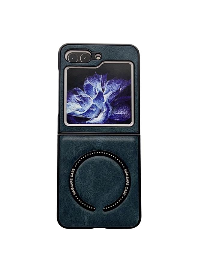S-TOP Case For Samsung Galaxy Z Flip5 Crazy Horse Texture Magnetic Magsafe PU Phone Case - Image 1