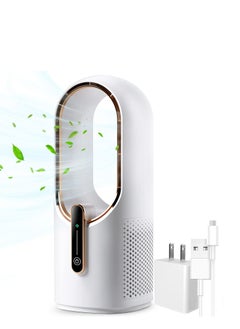 General Desk Fan Bladeless, 11.8 Inch Office Fan Small, Quiet, 3 Speed Adjustment, Touch Control, Easy to Clean, Desk Fans Small Quiet, Ideal for Office, Living Room, Bedroom  - Image 1
