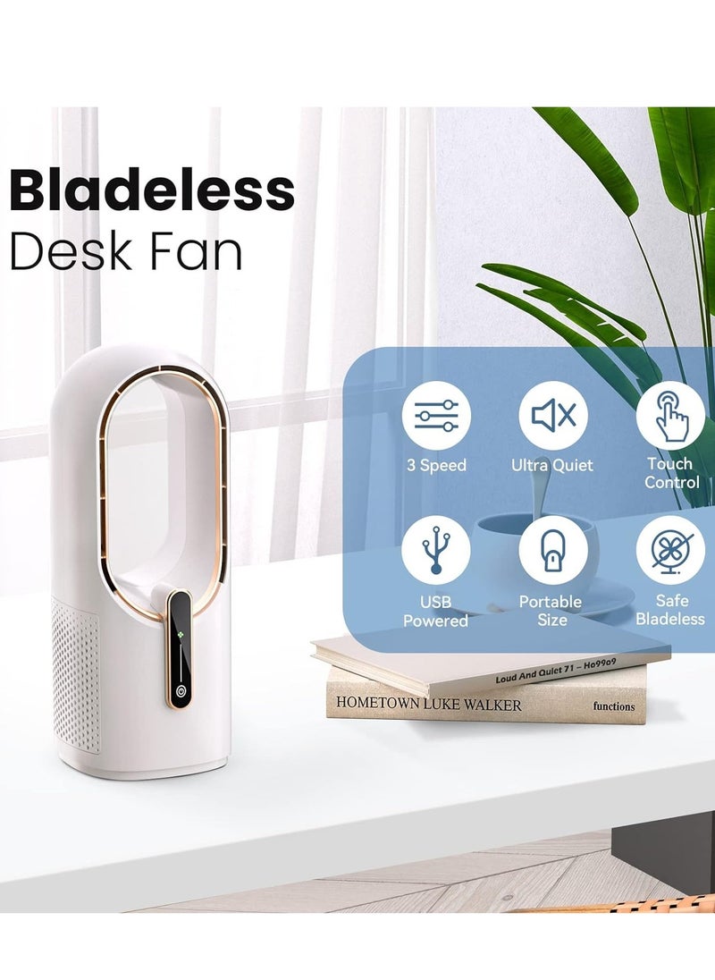 General Desk Fan Bladeless, 11.8 Inch Office Fan Small, Quiet, 3 Speed Adjustment, Touch Control, Easy to Clean, Desk Fans Small Quiet, Ideal for Office, Living Room, Bedroom  - Image 2