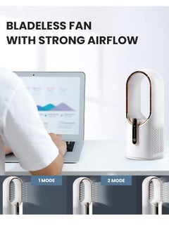 General Desk Fan Bladeless, 11.8 Inch Office Fan Small, Quiet, 3 Speed Adjustment, Touch Control, Easy to Clean, Desk Fans Small Quiet, Ideal for Office, Living Room, Bedroom  - Image 3