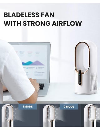 Desk Fan Bladeless, 11.8 Inch Office Fan Small, Quiet, 3 Speed Adjustment, Touch Control, Easy to Clean, Desk Fans Small Quiet, Ideal for Office, Living Room, Bedroom - view 3