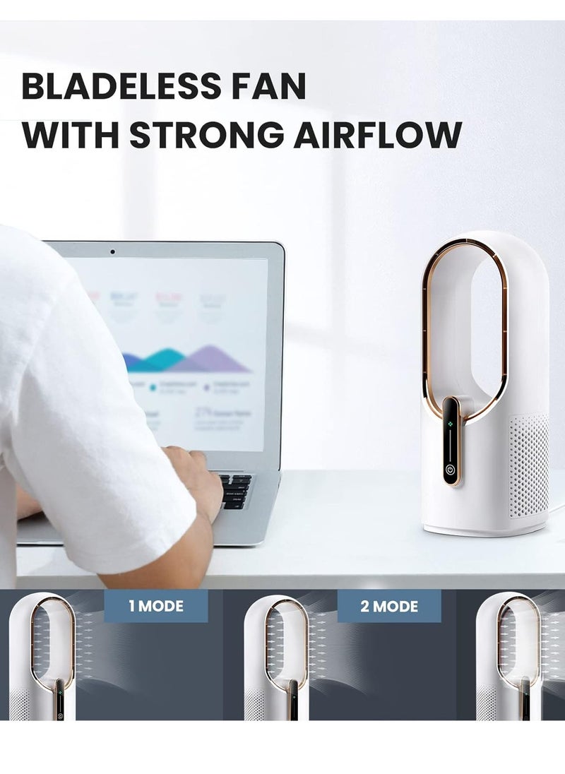 General Desk Fan Bladeless, 11.8 Inch Office Fan Small, Quiet, 3 Speed Adjustment, Touch Control, Easy to Clean, Desk Fans Small Quiet, Ideal for Office, Living Room, Bedroom  - Image 3
