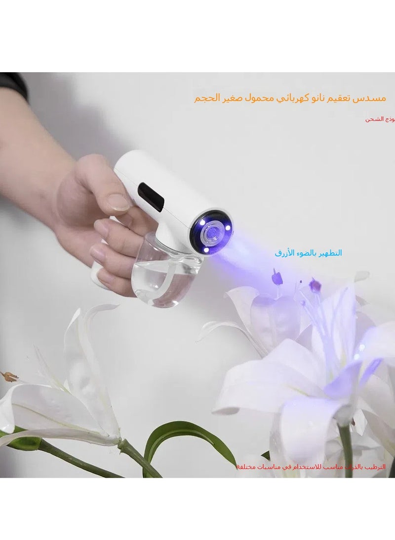 Portable handheld electric humidification spray gun household travel good nano atomization blue light disinfection gun - Image 4