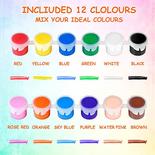 MicoSim 10 Pack Mini Acrylic Paint Set,12 Colors Acrylic Paints Strips for Kids&Adults Craft Paint,140 PCS Kids Painting Kit Container Strips Storage, Perfect for Home Birthday Classroom Party Favors…… - Image 3