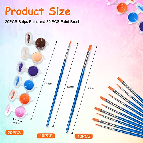 MicoSim 10 Pack Mini Acrylic Paint Set,12 Colors Acrylic Paints Strips for Kids&Adults Craft Paint,140 PCS Kids Painting Kit Container Strips Storage, Perfect for Home Birthday Classroom Party Favors…… - Image 2