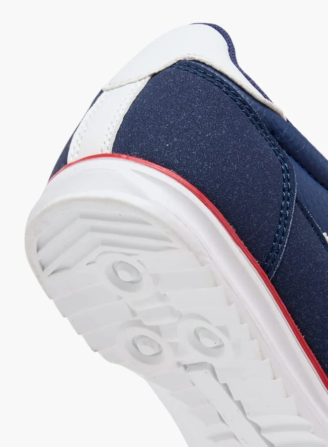 Dash Boys Panelled Sneakers with Hook and Loop Closure