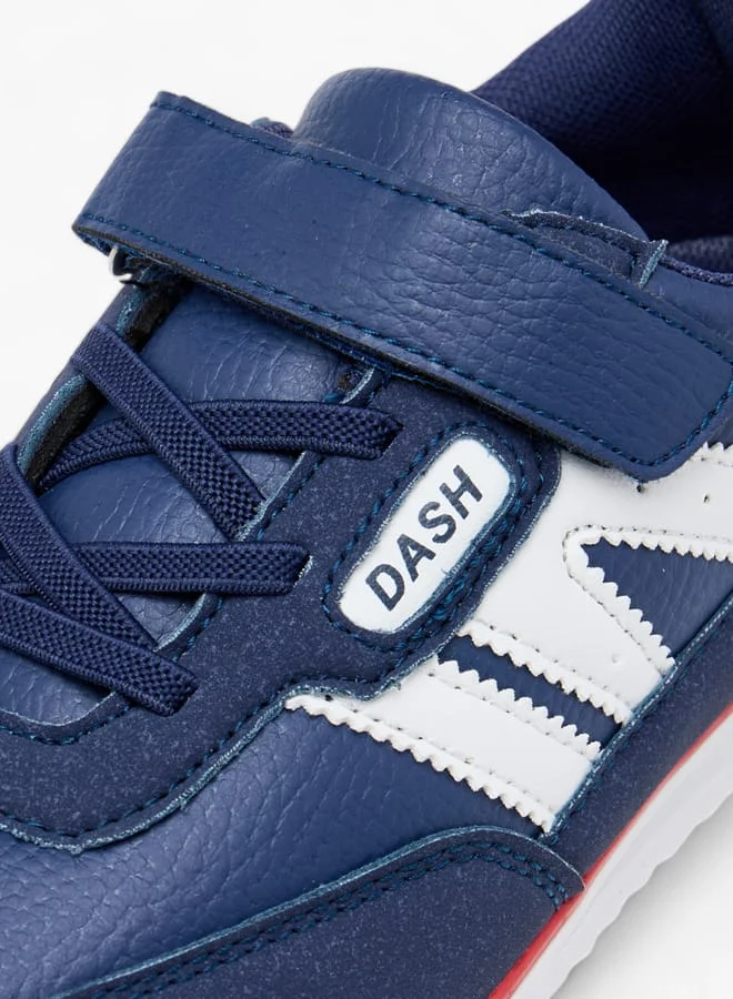 Dash Boys Panelled Sneakers with Hook and Loop Closure