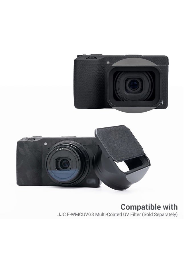 JJC Metal Lens Hood for Ricoh GR IIIx GR IIIx HDF GR3x GR3x HDF Digital Camera, Bayonet Lens Shade with Hood Cap for Better Protection - Image 5