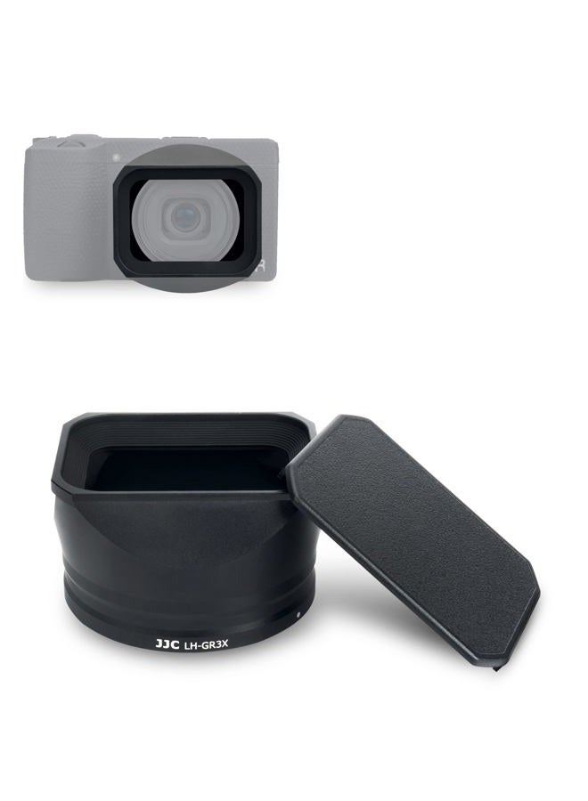 JJC Metal Lens Hood for Ricoh GR IIIx GR IIIx HDF GR3x GR3x HDF Digital Camera, Bayonet Lens Shade with Hood Cap for Better Protection - Image 1