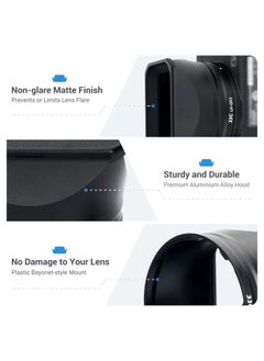JJC Metal Lens Hood for Ricoh GR IIIx GR IIIx HDF GR3x GR3x HDF Digital Camera, Bayonet Lens Shade with Hood Cap for Better Protection  - Image 2