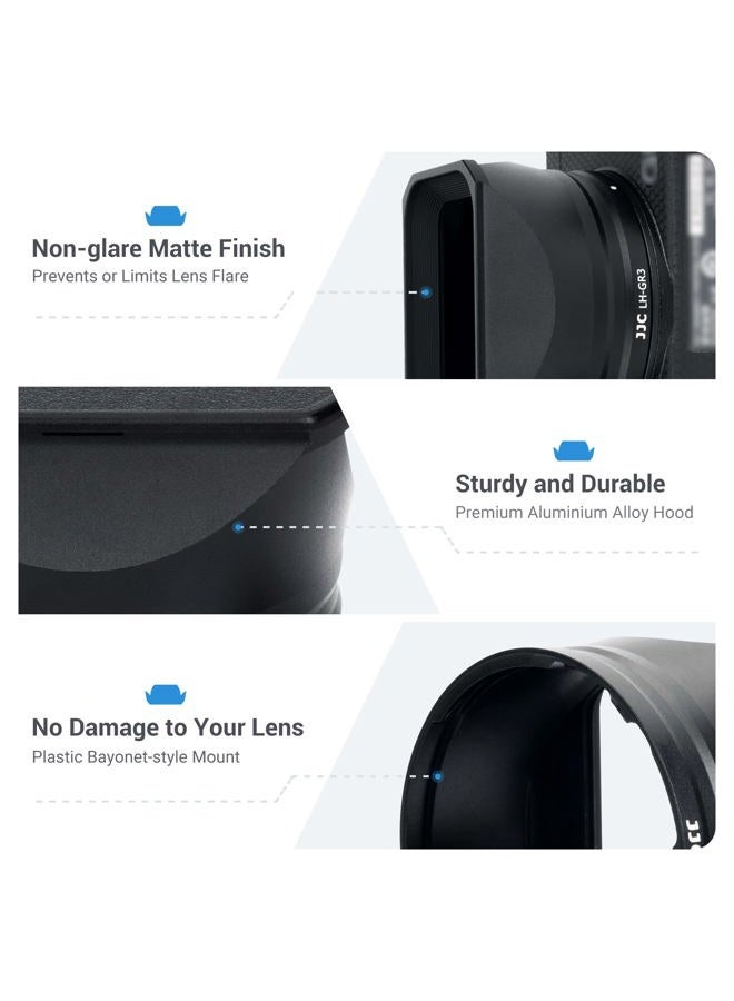 JJC Metal Lens Hood for Ricoh GR IIIx GR IIIx HDF GR3x GR3x HDF Digital Camera, Bayonet Lens Shade with Hood Cap for Better Protection - Image 2