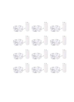 Generic 12 Pack Led Fairy Lights Battery Operated String Lights Waterproof Silver Wire 7 Feet 20 Led Firefly Starry Moon Lights for DIY Wedding Party Bedroom Patio  - Image 1