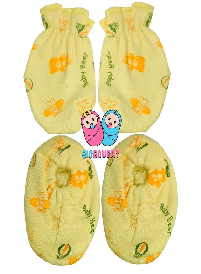 Bigbought Baby Boys and Baby Girls Combo Pack, 3 Piece Of Cap 3 Pair Of Hand Mittens/Gloves and 3 Pair Of Leg Booties (Socks) - Image 4