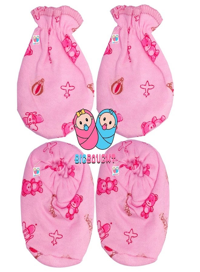 Bigbought Baby Boys and Baby Girls Combo Pack, 3 Piece Of Cap 3 Pair Of Hand Mittens/Gloves and 3 Pair Of Leg Booties (Socks) - Image 2