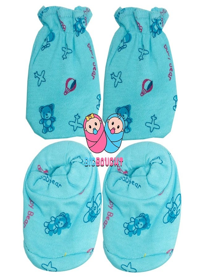 Bigbought Baby Boys and Baby Girls Combo Pack, 3 Piece Of Cap 3 Pair Of Hand Mittens/Gloves and 3 Pair Of Leg Booties (Socks) - Image 3