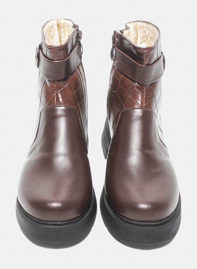 Glitter Women Half-Boots - Brown - Image 3