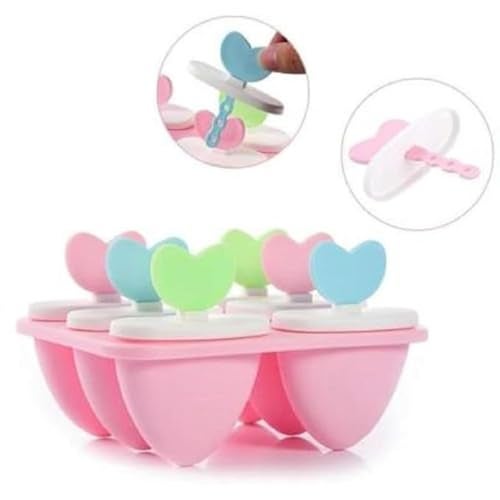 GRANTH ENTERPRISE Ice Pop Makers Popsicle Ice Cream Moulds Tray Kulfi Candy Ice Lolly Mold for Children (Heart Candy) Plastic, 15 x 11 x 10 Centimeters - Image 2