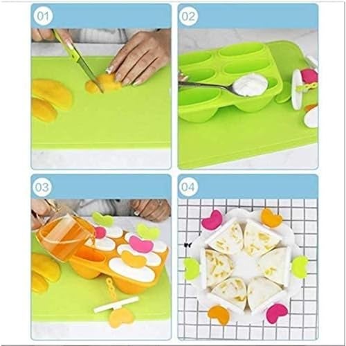 GRANTH ENTERPRISE Ice Pop Makers Popsicle Ice Cream Moulds Tray Kulfi Candy Ice Lolly Mold for Children (Heart Candy) Plastic, 15 x 11 x 10 Centimeters - Image 3