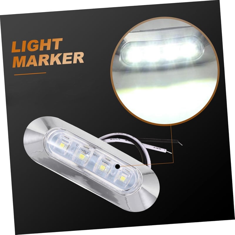 Amosfun 4 قطع مصابيح LED للقوارب عالية السطوع مصابيح علامة جانبية للشاحنات مقطورات السفر Rvs إضاءة شاحنة متينة - Image 4