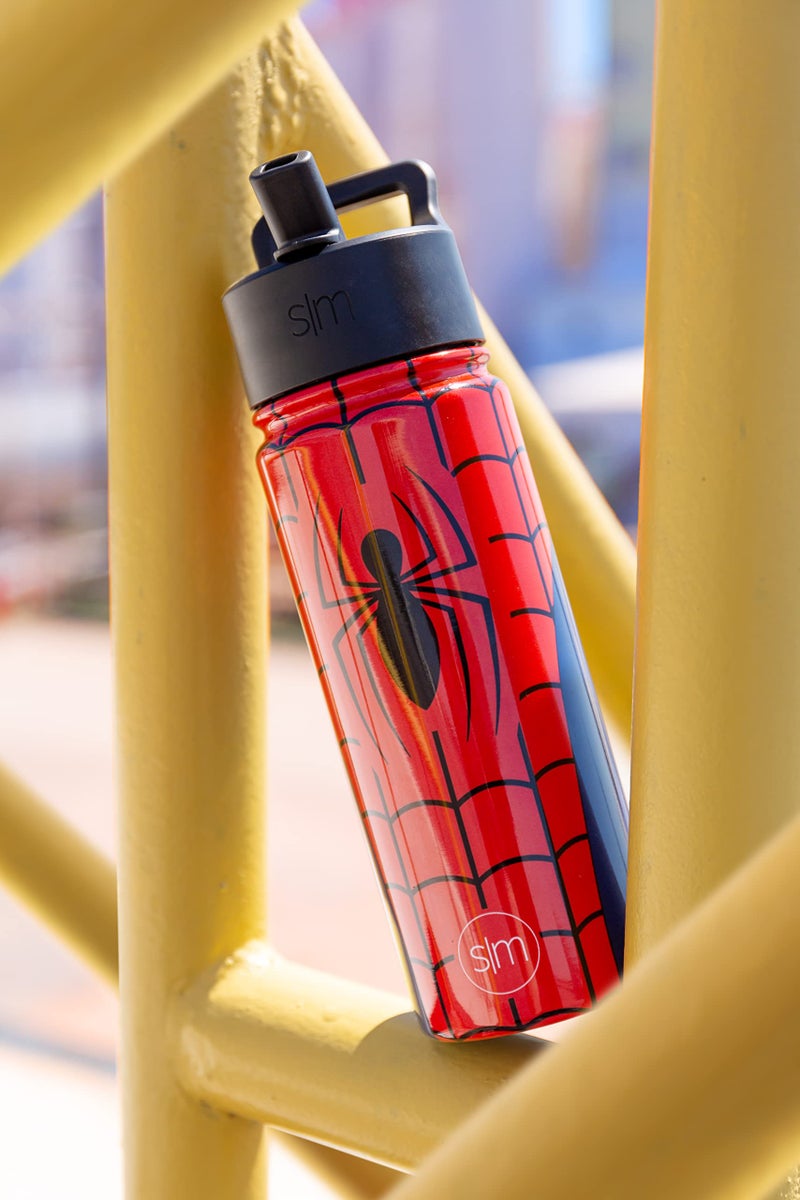 Simple Modern Spiderman Kids Water Bottle with Straw Lid | Insulated Stainless Steel Reusable Marvel Tumbler Spider-Man Gifts for School, Toddlers, Boys | Summit Collection | 14oz, Spider Armor - Image 2