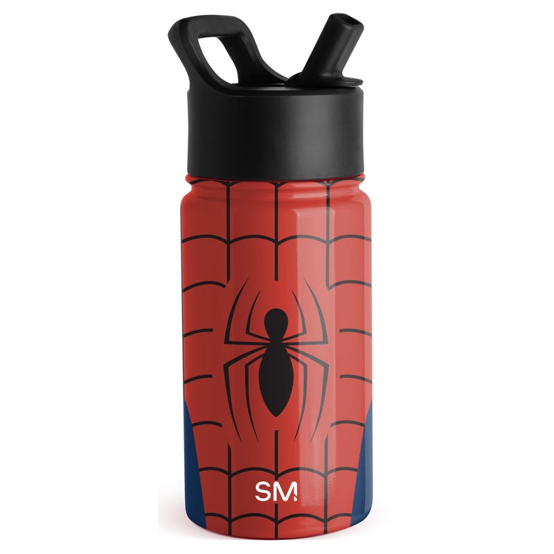 Simple Modern Spiderman Kids Water Bottle with Straw Lid | Insulated Stainless Steel Reusable Marvel Tumbler Spider-Man Gifts for School, Toddlers, Boys | Summit Collection | 14oz, Spider Armor - Image 1