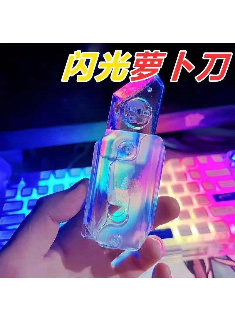 Generic - Giant oversized radish knife toy 3D gravity luminous carrot knife Internet celebrity simulation decompression butterfly knifeFlash Transparent Radish knife medium Flash Transparent Radish knife medium - Image 1