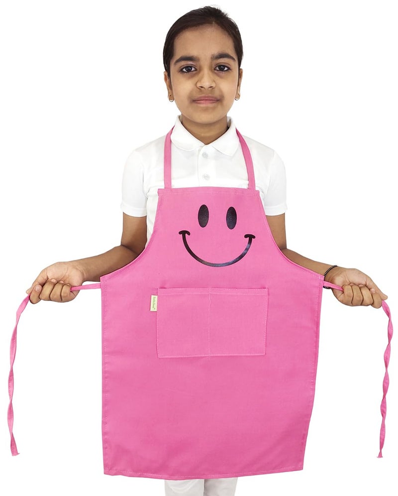 Switchon Polyester Waterproof Adjustable Kids Multi purpose Cooking Apron with a chef cap School Apron - for 6 years to 12 years Proudly made in india (PINK) - Image 3
