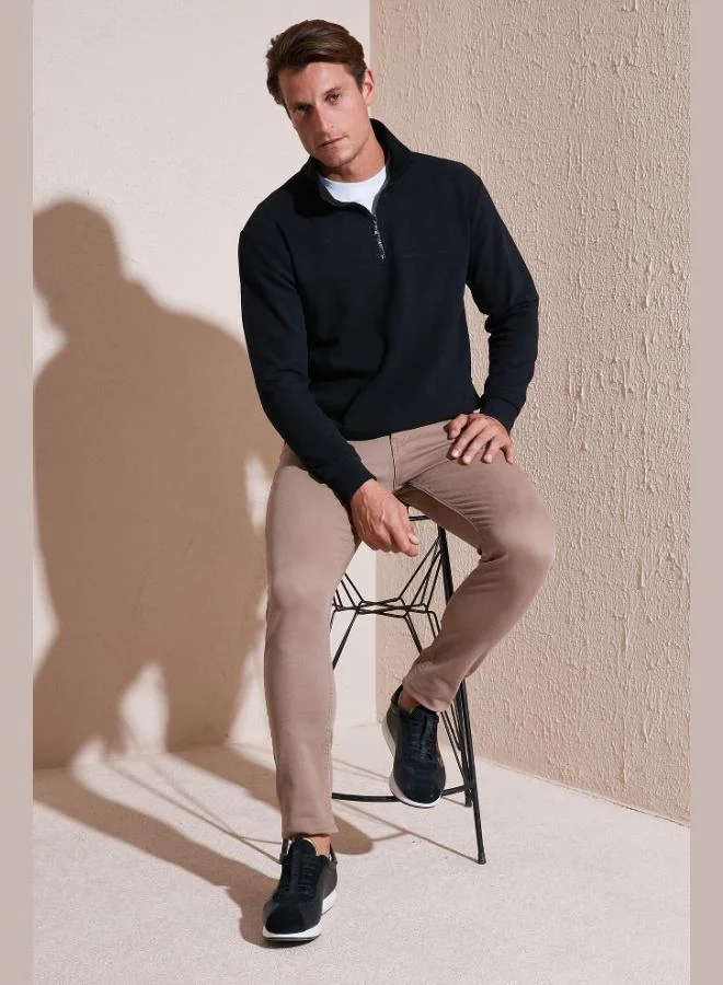 بوراتي كنزة قطنية رجالية بقصة عادية من بوراتي