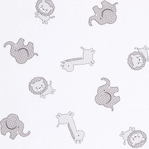 Trend Lab Safari Chevron Animals Fitted Crib Sheet - Safari Animal Print Cotton, Gray and White, Fully Elasticized, 8 in Deep Pockets, Fits Standard Crib Mattress 28 in x 52 in - Image 2