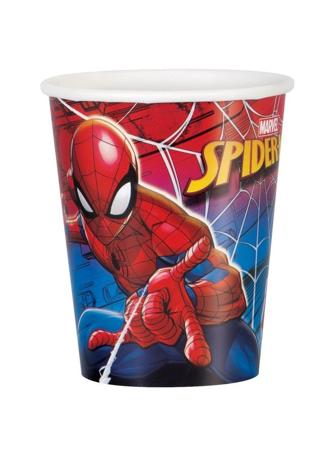 Unique Spiderman Party Paper Cups 9 Oz Multicolor 8 Pcs - Image 1