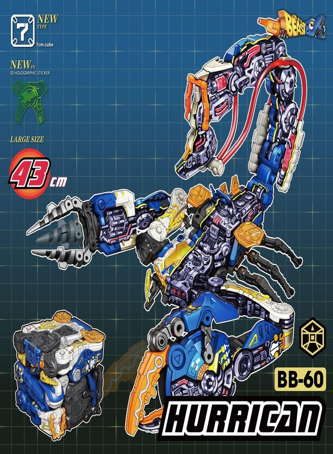 52TOYS BEASTBOX BB-60 Hurrican Deformation Toys Action Figure, Converting Toys in Mecha and Cube, Perfect Birthday Party Gift for Teens and Adults, Based on Scorpions - Image 5