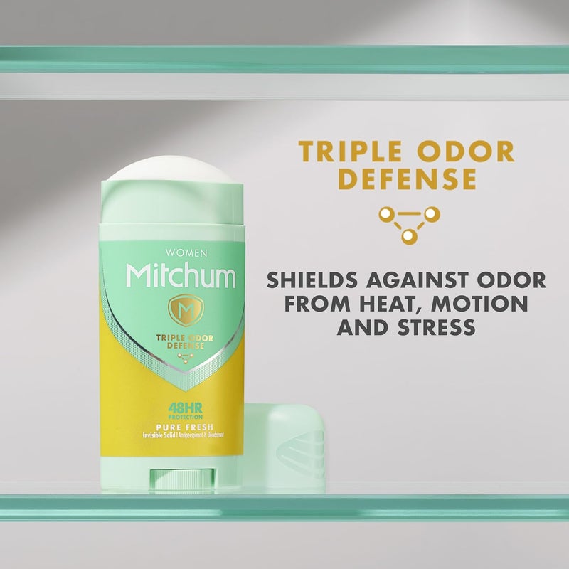 Mitchum Women Stick Solid Antiperspirant Deodorant, Pure Fresh, 2.7 Ounce - Image 5