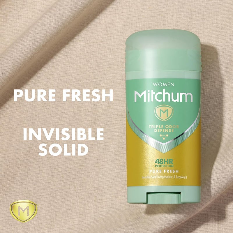 Mitchum Women Stick Solid Antiperspirant Deodorant, Pure Fresh, 2.7 Ounce - Image 3