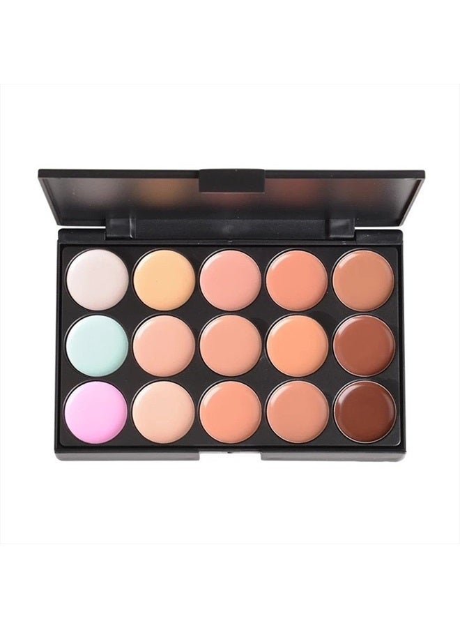 PhantomSky 15 Color Cream Concealer Camouflage Makeup Palette Contouring Kit #1 - Perfect for Professional and Daily Use - Image 1