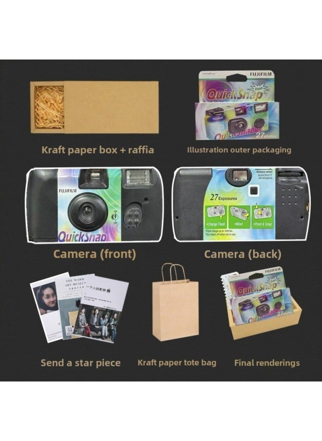 Generic Fools Develop Disposable Film Color Kodak Children's Film Camera Retro Machine 1M35-Color:Fuji European Version Iso400 With Flash 27 Photos  - Image 1