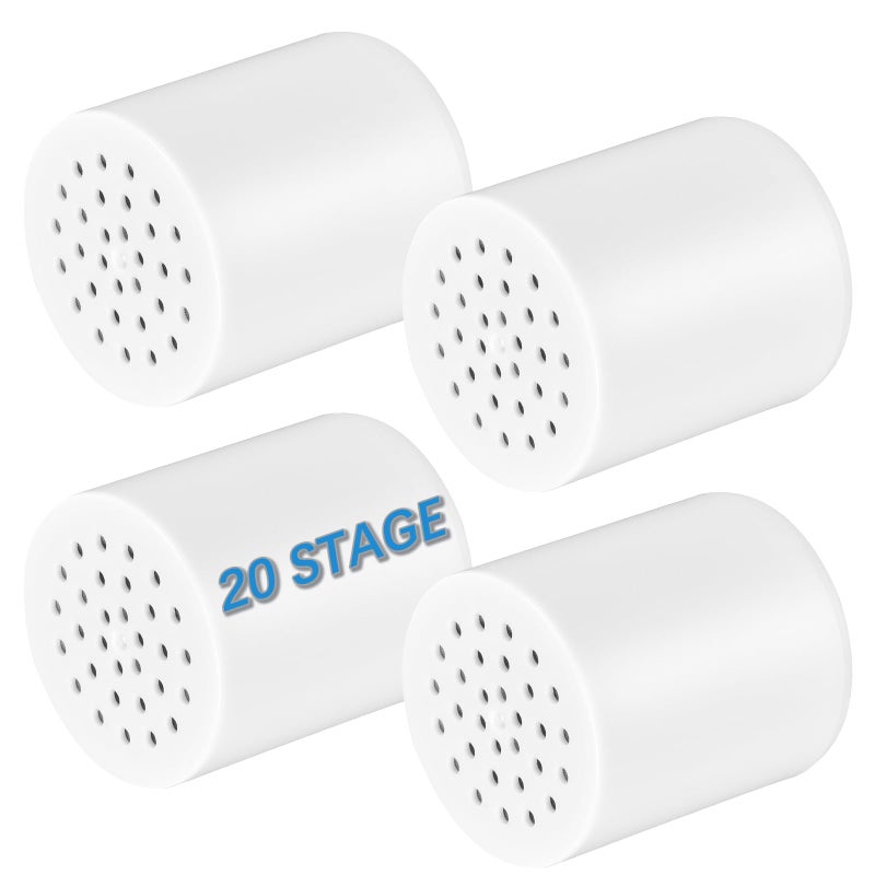 Flyisland Shower Filter Replacement Cartridge 20 Stage High Output SF100  SF220 Shower Filters For Hard Water Universal Replacement Cartridge Waters Purifier  Shower Water Softener (4 Pack) - Image 1