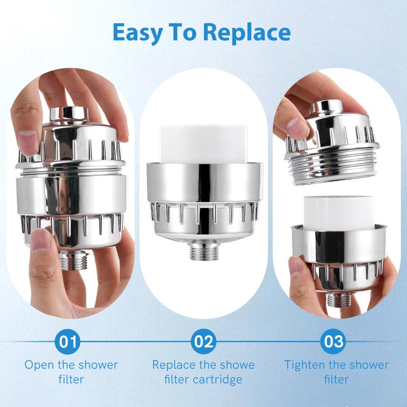 Flyisland Shower Filter Replacement Cartridge 20 Stage High Output SF100  SF220 Shower Filters For Hard Water Universal Replacement Cartridge Waters Purifier  Shower Water Softener (4 Pack) - Image 3